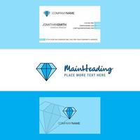 mooi diamant logo en bedrijf kaart verticaal ontwerp vector