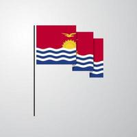Kiribati golvend vlag creatief achtergrond vector