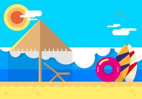 Playa Beach Flat Illustratie vector