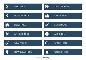 Flat Webpagina Button Collection vector