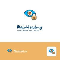 creatief oog op slot logo ontwerp vlak kleur logo plaats voor slogan vector illustratie