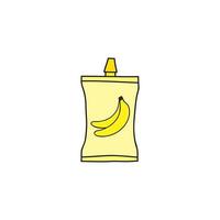 tekening baby banaan puree. vector