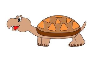 een schattig tekenfilm van een zee schildpad is geïsoleerd Aan een wit achtergrond.vector illustratie van een glimlachen tekenfilm schildpad vector