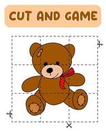 besnoeiing en spel beer. leerzaam kinderen spel, afdrukbare werkblad.puzzels met dieren. vector