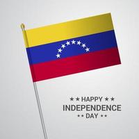Venezuela onafhankelijkheid dag typografisch ontwerp met vlag vector