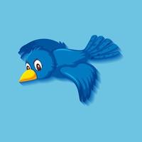 schattige blauwe vogel stripfiguur vector