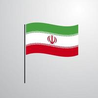 wapperende vlag van iran vector