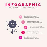 bloem fabriek Pasen vakantie solide icoon infographics 5 stappen presentatie achtergrond vector