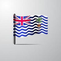 Brits Indisch oceaan gebied golvend glimmend vlag ontwerp vector