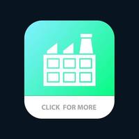 bouw fabriek industrie mobiel app knop android en iOS glyph versie vector