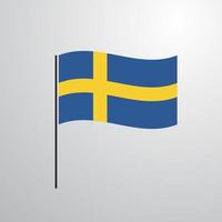 Zweden golvend vlag vector