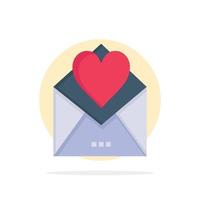 brief mail kaart liefde brief liefde abstract cirkel achtergrond vlak kleur icoon vector