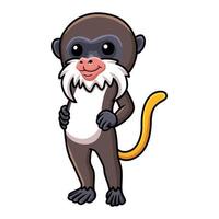 schattig weinig tamarin aap tekenfilm staand vector