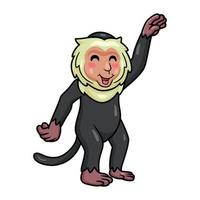 schattig weinig kapucijner aap tekenfilm vector