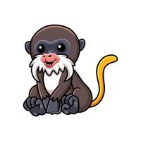 schattig weinig tamarin aap tekenfilm zittend vector