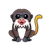 schattig weinig tamarin aap tekenfilm zittend vector