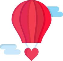 vliegend ballon heet ballon liefde Valentijn vlak kleur icoon vector icoon banier sjabloon