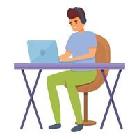 freelancer persoonlijk assistent icoon, tekenfilm stijl vector