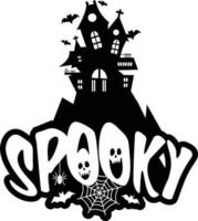 spookachtig pret met typografie ontwerp vector