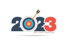 doelen concept 2023 nieuw jaar met creatief doelwit markt ontwerp, vector illustratie modern lay-out sjabloon