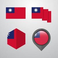 Taiwan vlag ontwerp reeks vector