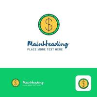 creatief dollar logo ontwerp vlak kleur logo plaats voor slogan vector illustratie