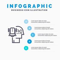 persoonlijk gegevens bescherming persoonlijk bescherming veiligheid lijn icoon met 5 stappen presentatie infographics achtergrond vector