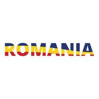 Roemenië tekst icoon tekenfilm vector. Roemeense kaart vector