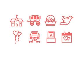 Classic Wedding Icons Set vector