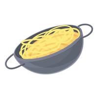 wok roeren bakken icoon, tekenfilm stijl vector
