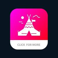 brand werk kamp Canada mobiel app knop android en iOS glyph versie vector