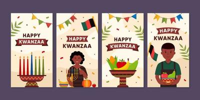 gelukkig kwanzaa viering voor sociaal media sjabloon vector