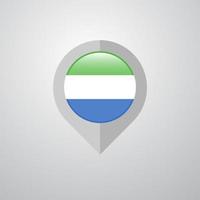 kaart navigatie wijzer met Sierra Leone vlag ontwerp vector