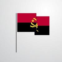 Angola golvend vlag ontwerp vector