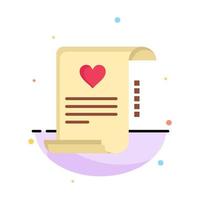 brief papier document liefde brief huwelijk kaart abstract vlak kleur icoon sjabloon vector