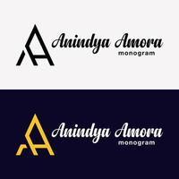 brief een aa monogram symbool elegant luxe handschrift stijl bedrijf merk identiteit logo ontwerp vector