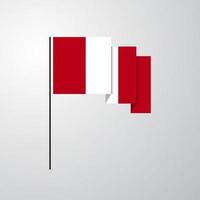 Peru golvend vlag creatief achtergrond vector