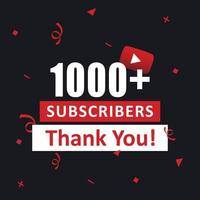 1000 plus abonnees dank u premie vector illustratie