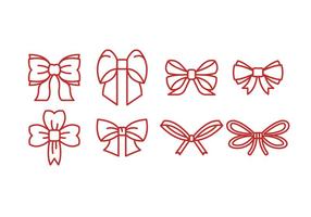 Red Outline Ribbon Icon Vector