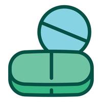 antibiotica pharma icoon schets vector. geneeskunde tablet vector