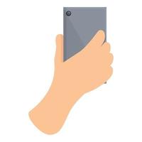 hand- Holding telefoon icoon, tekenfilm stijl vector