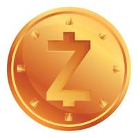 zcash cryptogeld icoon, tekenfilm stijl vector