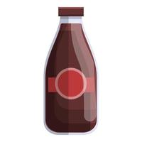 glas fles soja saus icoon, tekenfilm en vlak stijl vector