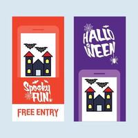 gelukkig halloween uitnodiging ontwerp met gejaagd huis vector