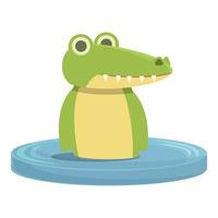 alligator in rivier- icoon tekenfilm vector. schattig krokodil vector