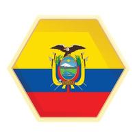 embleem vlag icoon tekenfilm vector. Ecuador reizen vector