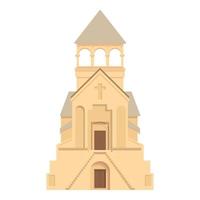 Armenië wit kerk icoon tekenfilm vector. sevan reizen vector