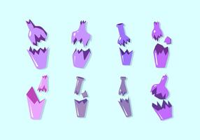 Purple gebroken fles Gratis Vector