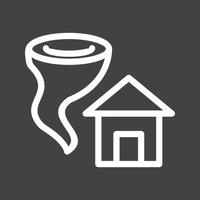 tornado raken huis lijn omgekeerd icoon vector