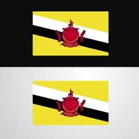 Brunei vlag banier ontwerp vector